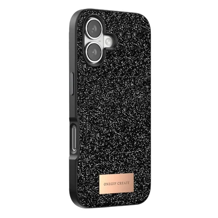 Hediyelik Onegif Apple İphone 17 Bright Simli Kapak - Siyah