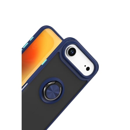 Hediyelik Apple İphone 17 Air Montreal Yüzüklü Silikon Kapak - Lacivert