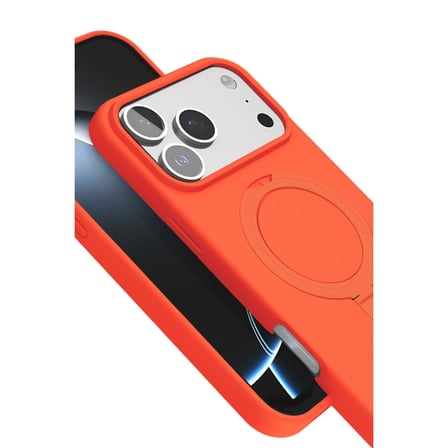 Hediyelik Apple İphone 17 Pro Regal Magsafe Standlı Kapak - Turuncu