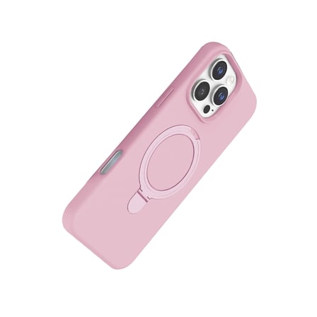Hediyelik Apple İphone 16 Pro Regal Magsafe Standlı Kapak - Açık Pembe
