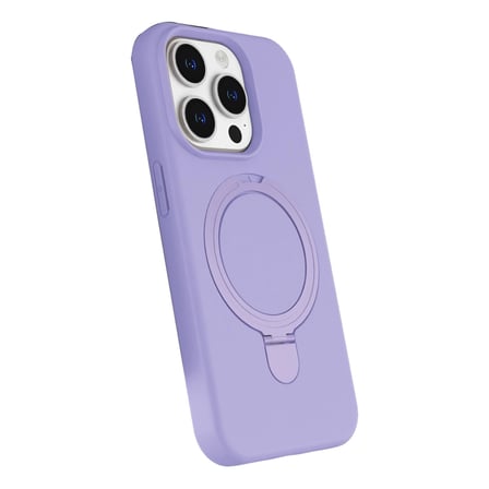 Hediyelik Apple İphone 15 Pro Max Regal Magsafe Standlı Kapak - Lila
