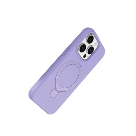 Hediyelik Apple İphone 15 Pro Max Regal Magsafe Standlı Kapak - Lila