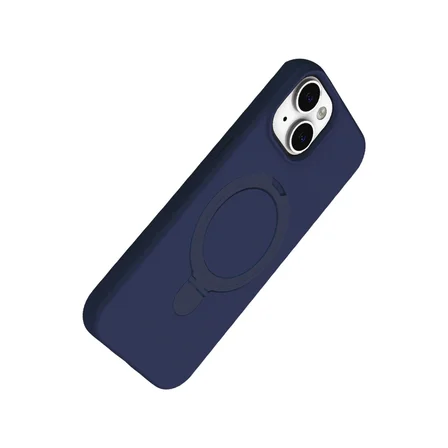 Hediyelik Apple İphone 15 Plus Regal Magsafe Standlı Kapak - Lacivert
