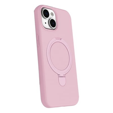 Hediyelik Apple İphone 15 Plus Regal Magsafe Standlı Kapak - Açık Pembe