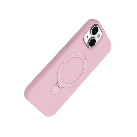 Hediyelik Apple İphone 15 Plus Regal Magsafe Standlı Kapak - Açık Pembe