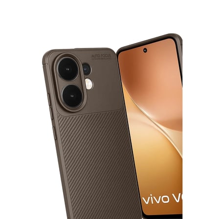 hediyelik vivo v60 5g auto focus karbon kapak - kahverengi