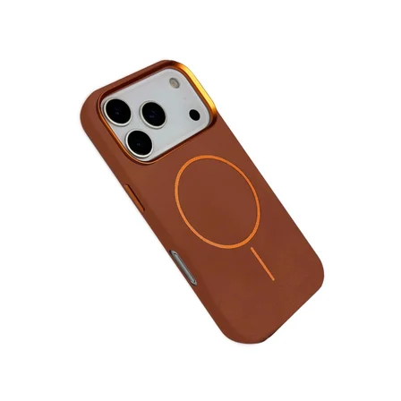 Hediyelik Joko Apple İphone 17 Pro Luno Deri Magsafe Kapak - Kahverengi
