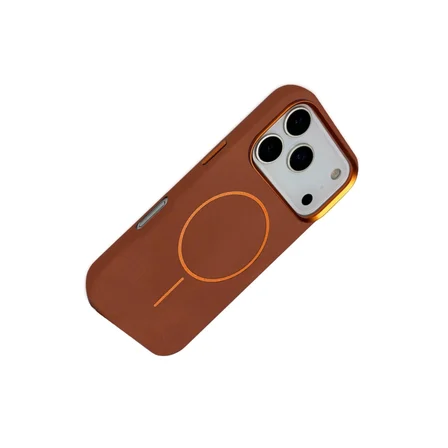 Hediyelik Joko Apple İphone 17 Pro Luno Deri Magsafe Kapak - Kahverengi