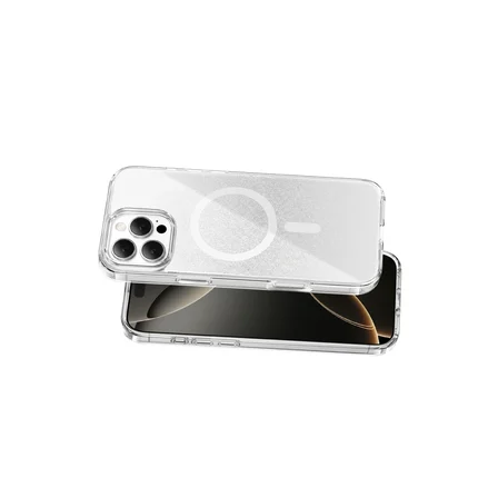 Hediyelik Onegif Apple İphone 16 Pro Max Sora Simli Magsafe Kapak - Beyaz