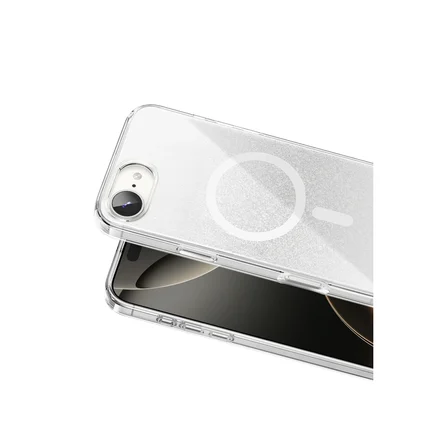Hediyelik Onegif Apple İphone 17e Sora Simli Magsafe Kapak - Beyaz
