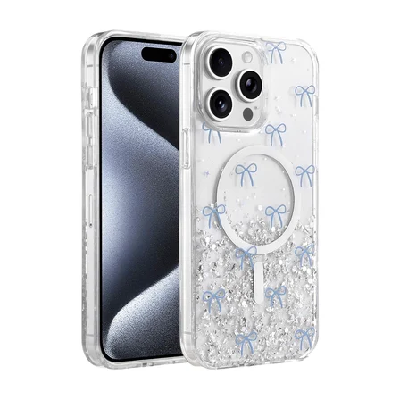 Hediyelik Onegif Apple İphone 14 Pro Max Misk Simli Magsafe Kapak - Desen 3