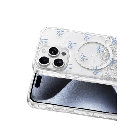 Hediyelik Onegif Apple İphone 14 Pro Max Misk Simli Magsafe Kapak - Desen 3