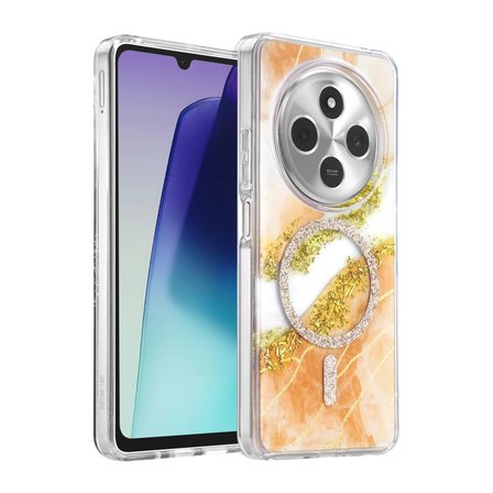 Hediyelik Onegif Xiaomi Redmi 14c Lotus Simli Magsafe Kapak - Yeşil