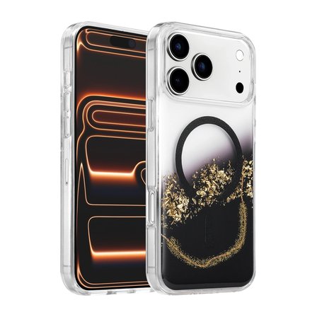Hediyelik Onegif Apple İphone 17 Pro Max Lotus Simli Magsafe Kapak - Siyah