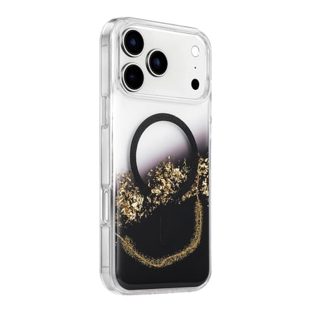 Hediyelik Onegif Apple İphone 17 Pro Max Lotus Simli Magsafe Kapak - Siyah