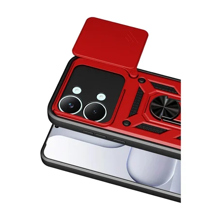 Hediyelik Xiaomi Poco X8 Pro Max Pars Lens Yüzüklü Silikon - Kırmızı