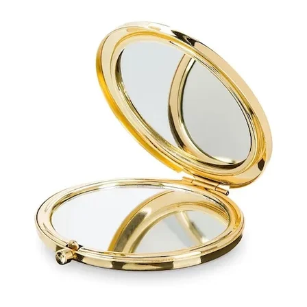 Hediyelik Promosyon Yuvarlak Cep Aynası Gold Renk