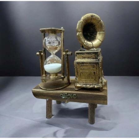 Hediyelik Gramofon Biblolu Kum Saati
