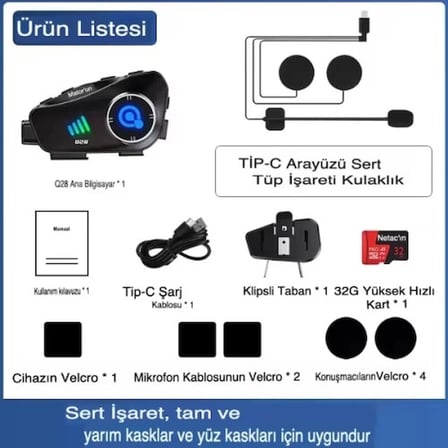 Hediyelik Q28 Kameralı Motosiklet Kask Kulaklığı