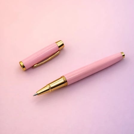 Hediyelik Toptan Premium Pembe Metal Roller Kalem