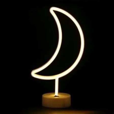 Hediyelik Neon Işıklı Ay Masa Gece Lambası Pil+Usb