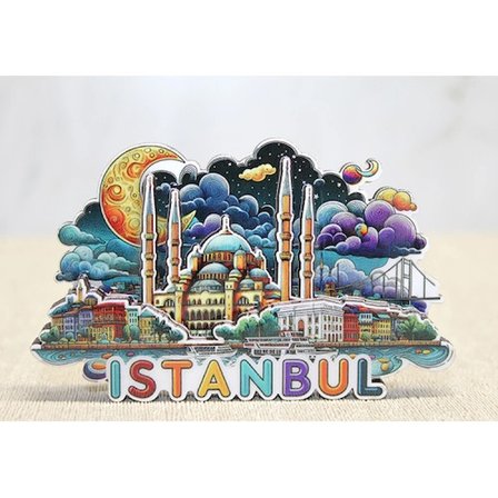 Hediyelik Ahşap İstanbul Temalı Magnet