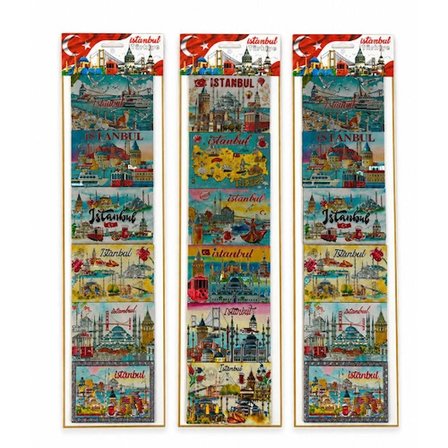 Hediyelik İstanbul Temalı Silikon Buzdolapı Süsü Magnet 6'Lı Set