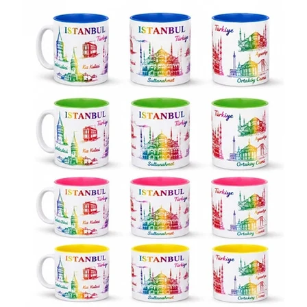 Hediyelik İstanbul Temalı Cam Kupa Bardak