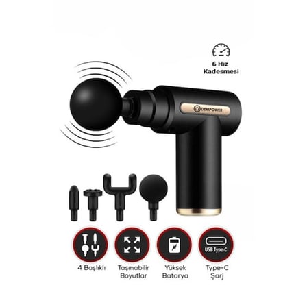 Hediyelik Mini 4 Başlıklı Masaj Tabancası