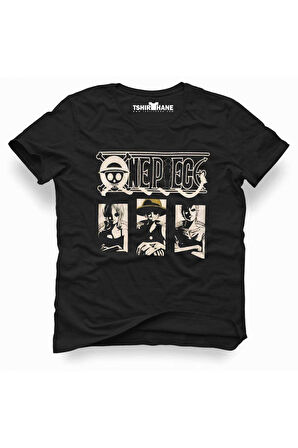 Anime One Piece Erkek Baskılı Siyah Tshirt