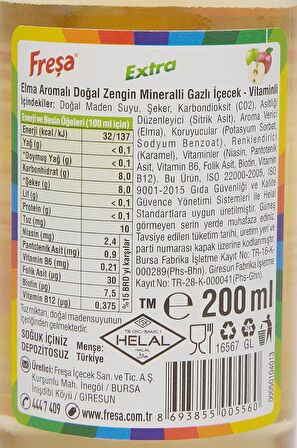 Freşa Extra Elma Aromalı Maden Suyu 200 Ml X 24 Adet