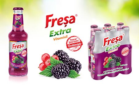 Freşa Extra Karadut Frenk Üzümü Aromalı Maden Suyu 200 Ml X 6 Adet