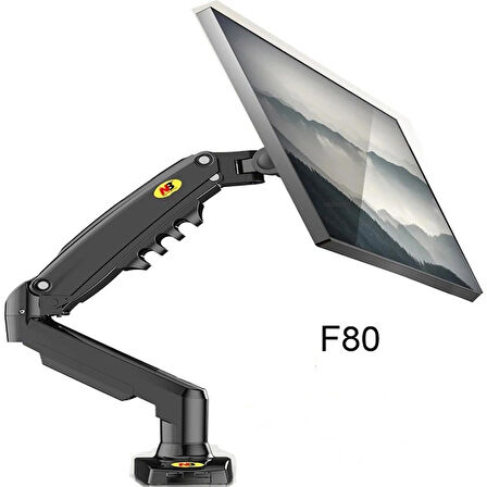 NB F80 Tek Kol Amortisörlü Monitör Tutucu | 17-30" Uyumluluğu ile Ergonomik Çalışma Konforu