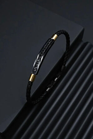 Sarı ve Siyah Çelik Takı FRJ10040-R