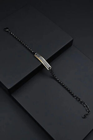 Siyah ve Sarı Çelik Takı FRJ10043-R