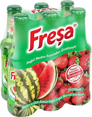 Freşa Karpuz Çilek Aromalı Maden Suyu 200 Ml X 6 Adet