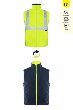 JUNIOR OLYMPUS MAX-BREATHANE HI-VIS TWO-TONE 5 IN 1 JACKET SARI LACİVERT