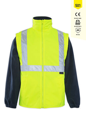 JUNIOR OLYMPUS MAX-BREATHANE HI-VIS TWO-TONE 5 IN 1 JACKET SARI LACİVERT