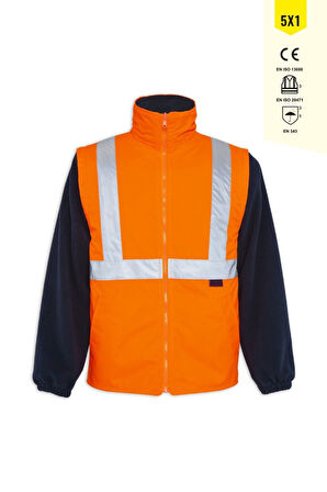 JUNIOR OLYMPUS MAX-BREATHANE HI-VIS TWO-TONE 5 IN 1 JACKET TURUNCU LACİVERT