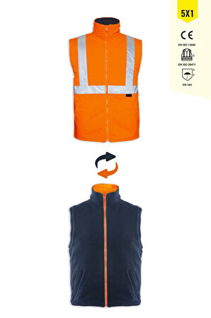 JUNIOR OLYMPUS MAX-BREATHANE HI-VIS TWO-TONE 5 IN 1 JACKET TURUNCU LACİVERT