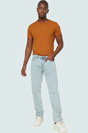 Erkek Denim Pantolon Pamuk Regular Fit Boru Paça Casual Günlük Kullanım Yaz Aylarının Vazgeçilmezi