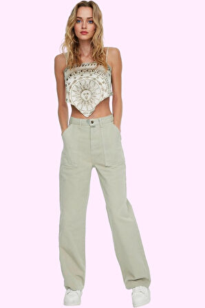 Kadın Denim Wide Leg Pantolon Yüksek Bel 5 Cep Rahat Günlük Stil Yaz Aylarının Vazgeçilmezi