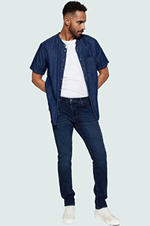 Erkek Denim Pantolon Esnek Slim Fit Dar Paça Casual Stil Günlük Kullanım Dayanıklı Malzeme