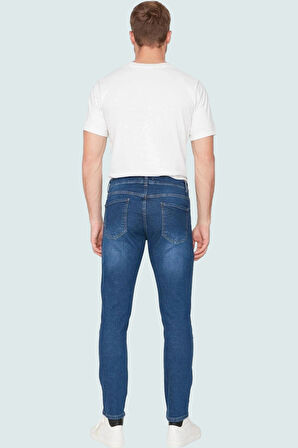 Erkek Modern Slim Fit Denim Kot Pantolon Dar Paça Esnek Kumaş Günlük Stil Kaliteli Malzeme