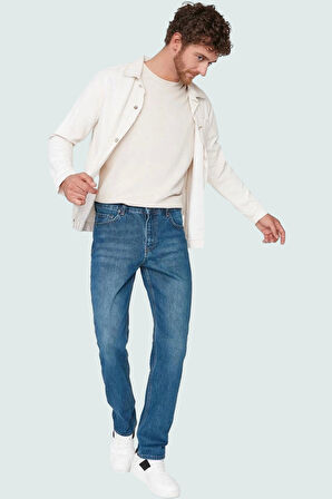 Erkek Denim Pantolon Pamuk Straight Fit Günlük Ve İş İçin Hafta Sonu Yaz Aylarının Vazgeçilmezi