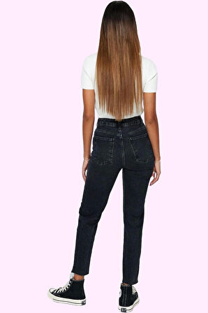Kadın Care Koleksiyonu Denim Mom Jean Yüksek Bel Rahat Günlük Hafta Sonu Dayanıklı Malzeme