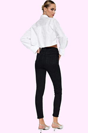 Kadın Denim Jegging Skinny Kalıp Yüksek Bel Günlük Casual Stretch Yaz Aylarının Vazgeçilmezi