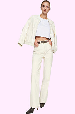 Kadın Yazlık Pamuk Geniş Paça Jean Pantolon Rahat Kalıp Günlük Kullanım Yaz Aylarının Vazgeçilmezi