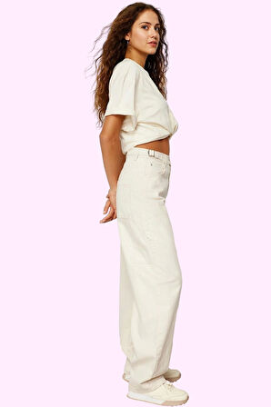 Kadın Denim Baggy Jean Pantolon Yüksek Bel Casual Tasarım Günlük Kullanım Kaliteli Malzeme