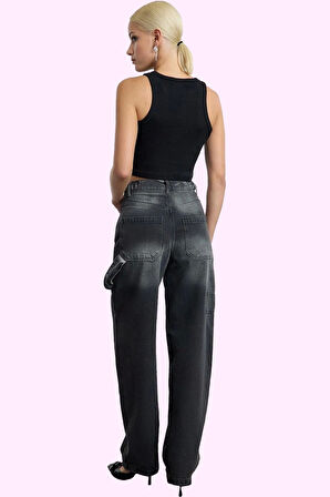 Kadın Denim Baggy Jean Pantolon Yüksek Bel Casual Tasarım Günlük Kullanım Kaliteli Malzeme